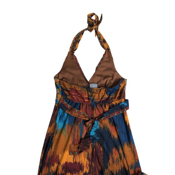 Vintage Y2K Rabbit Rabbit Rabbit Maxi Dress 8 Halter Babydoll Western Boho 90s - Picture 10 of 15